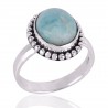 Larimar Gemstone 925 Sterling Silver Ring