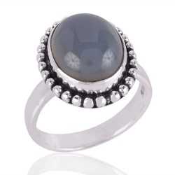 Blue Onyx Gemstone 925 Sterling Silver Ring