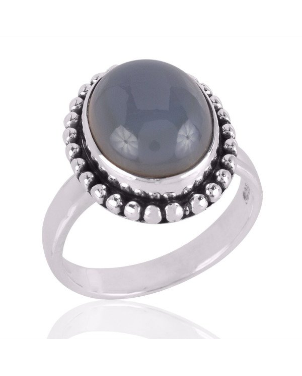 Blue Onyx Gemstone 925 Sterling Silver Ring