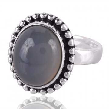 Blue Onyx Gemstone 925 Sterling Silver Ring
