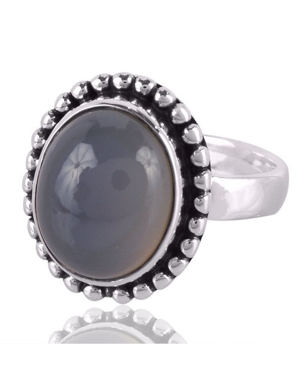 Blue Onyx Gemstone 925 Sterling Silver Ring