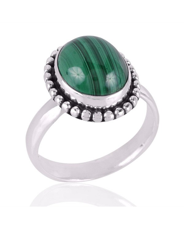 Malachite Gemstone 925 Sterling Silver Ring