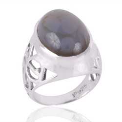 Blue Onyx Gemstone 925 Sterling Silver Ring | Jewels Artisan.
