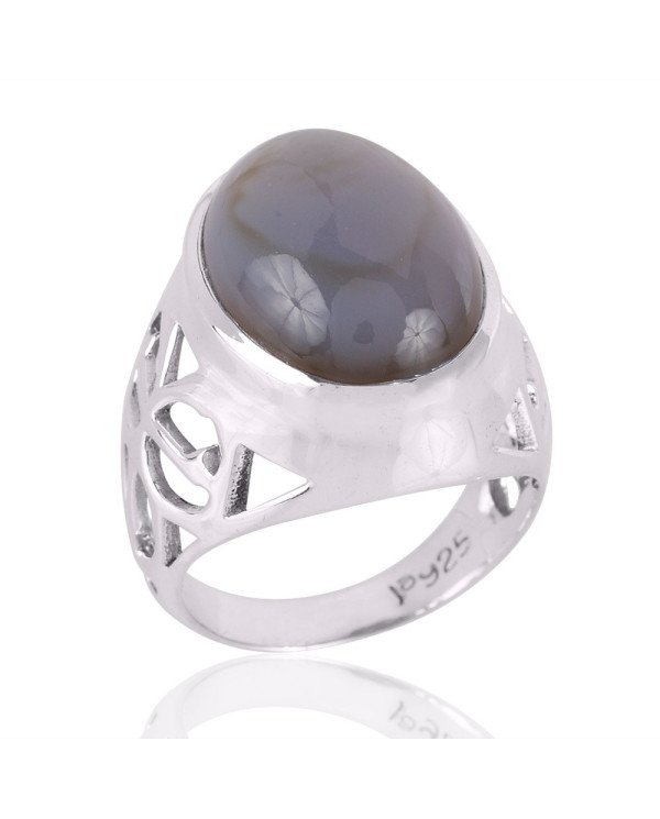 Blue Onyx Gemstone 925 Sterling Silver Ring | Jewels Artisan.