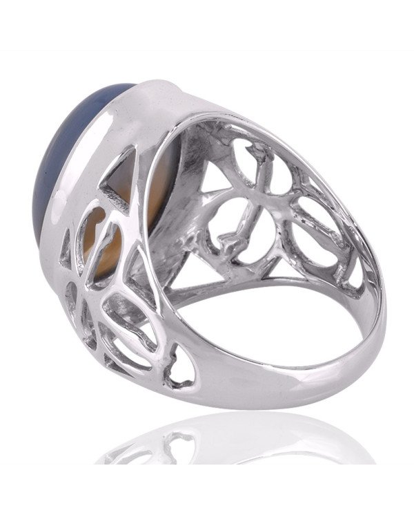 Blue Onyx Gemstone 925 Sterling Silver Ring | Jewels Artisan.
