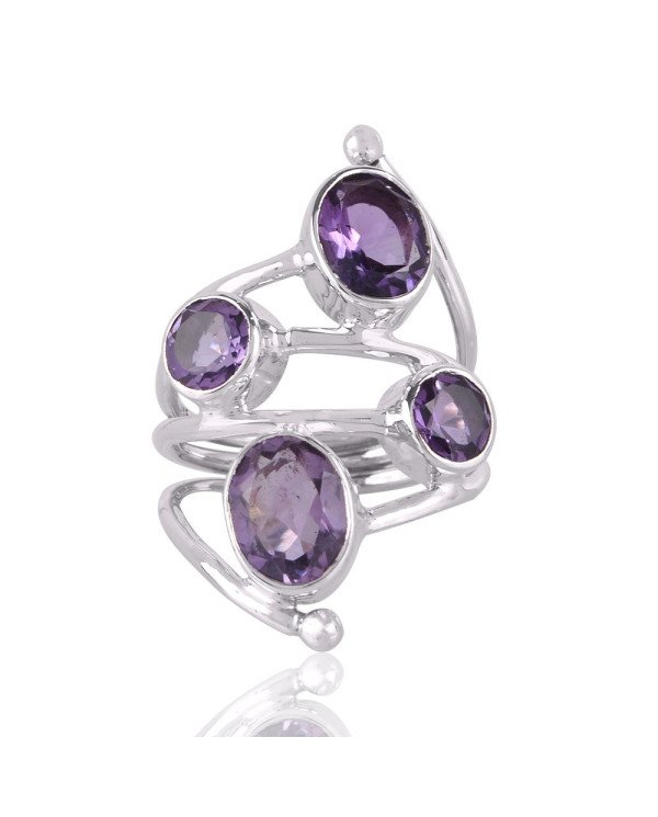Amethyst Gemstone 925 Sterling Silver Ring