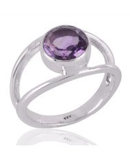 Natural Amethyst Gemstone Sterling Silver Ring | Jewels Artisan