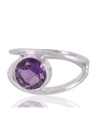 Natural Amethyst Gemstone Sterling Silver Ring | Jewels Artisan