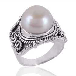 Pearl Gemstone 925 Sterling Silver Ring