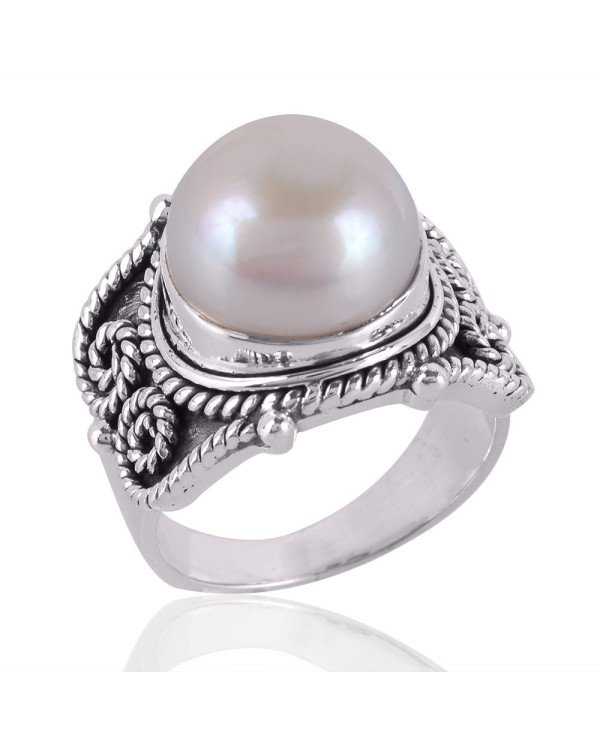 Pearl Gemstone 925 Sterling Silver Ring