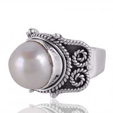Pearl Gemstone 925 Sterling Silver Ring