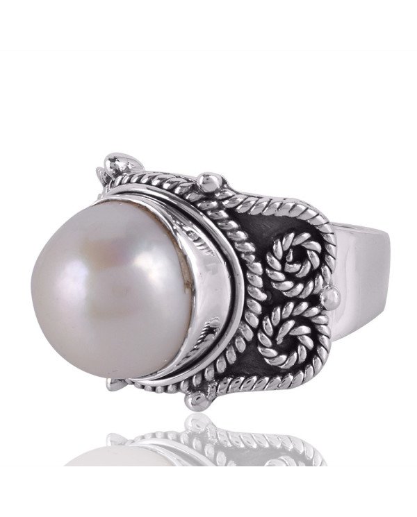 Pearl Gemstone 925 Sterling Silver Ring