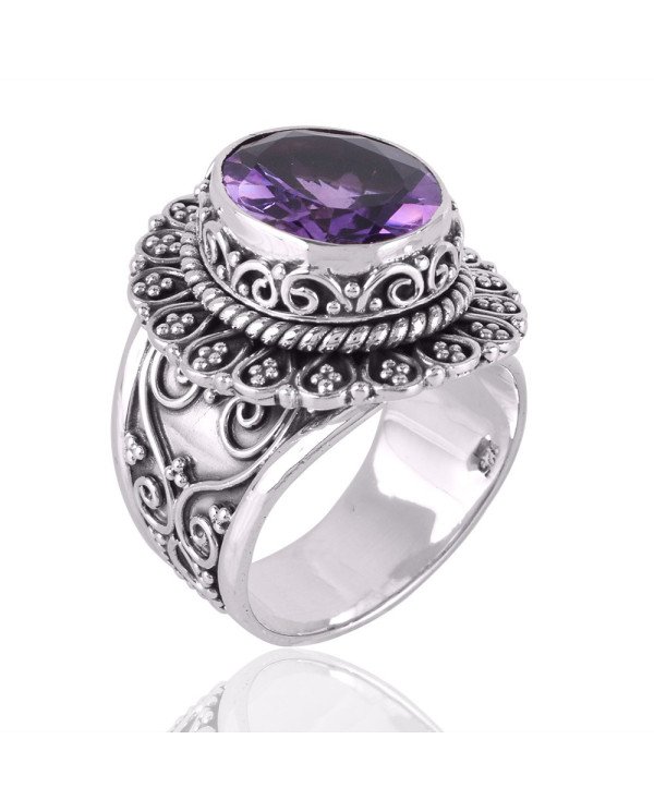 Amethyst Gemstone 925 Sterling Silver Ring