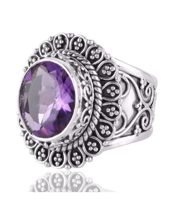 Amethyst Gemstone 925 Sterling Silver Ring