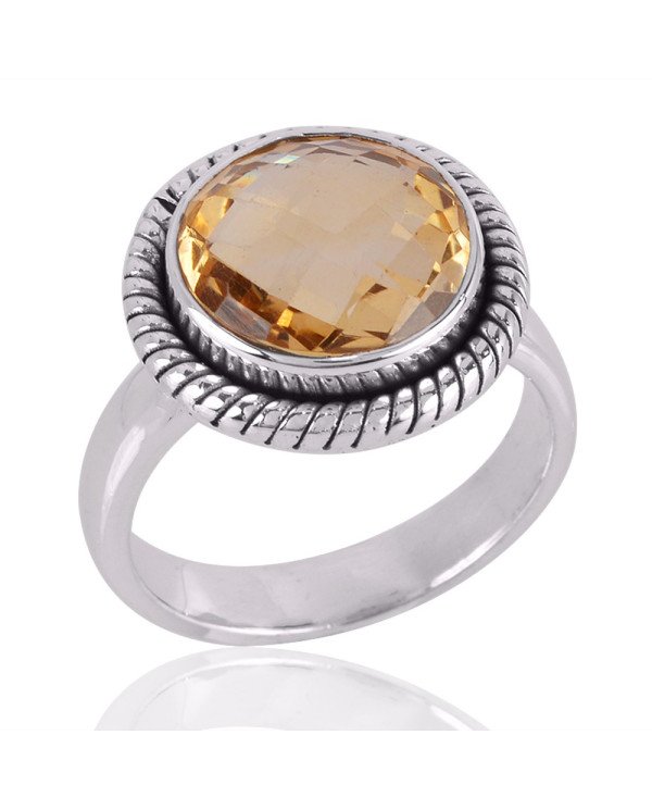Citrine Gemstone 925 Sterling Silver Ring