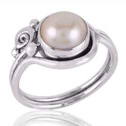 Pearl Gemstone 925 Sterling Silver Ring