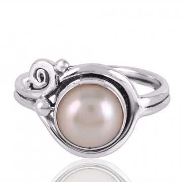 Pearl Gemstone 925 Sterling Silver Ring