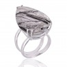 Tourmanilated Quartz Gemstone 925 Sterling Silver Ring