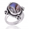 Abalone Shell Gemstone 925 Sterling Silver Ring