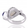 Iolite Rainbow Moonstone and Tanzanite Rough Sterling Silver Ring
