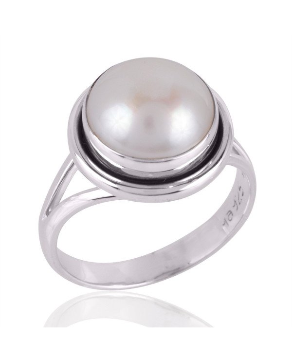 Pearl Gemstone 925 Sterling Silver Ring