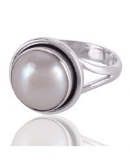 Pearl Gemstone 925 Sterling Silver Ring