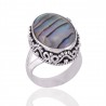 Abalone Shell Gemstone 925 Sterling Silver Ring