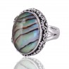 Abalone Shell Gemstone 925 Sterling Silver Ring