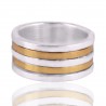 Sterling Silver And Brass metal two Tone Ring Band Spinner Ring Jewelry