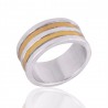Sterling Silver And Brass metal two Tone Ring Band Spinner Ring Jewelry