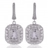 Crystal & White Cubic Zirconia Gemstone 925 Sterling Silver Earring