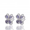 Iolite & White Cubic Zirconia Gemstone 925 Sterling Silver Earring