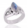 Rainbow moonstone Gemstone 925 Sterling Silver Ring