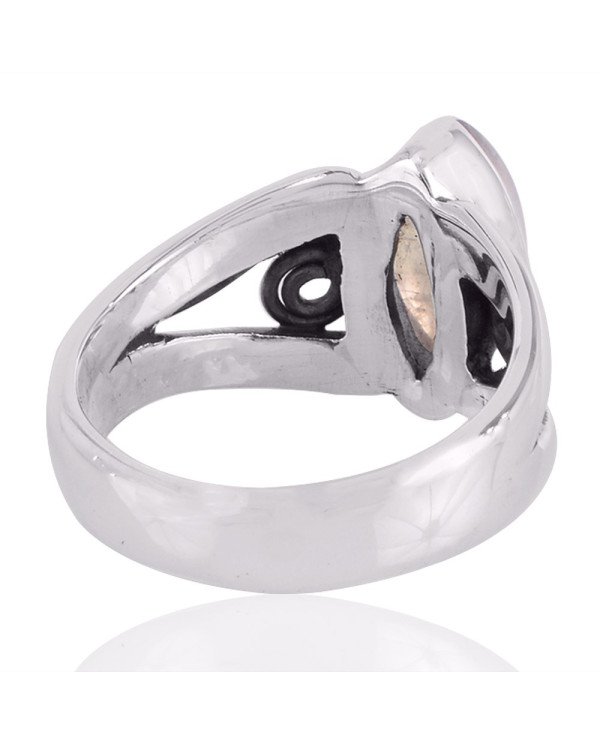 Rainbow moonstone Gemstone 925 Sterling Silver Ring