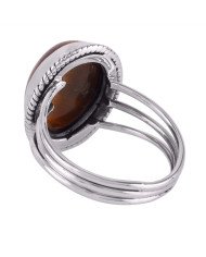Tiger Eye Gemstone 925 Sterling Silver Ring