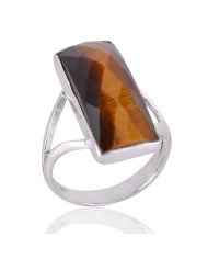 Tiger Eye Gemstone 925 Sterling Silver Ring