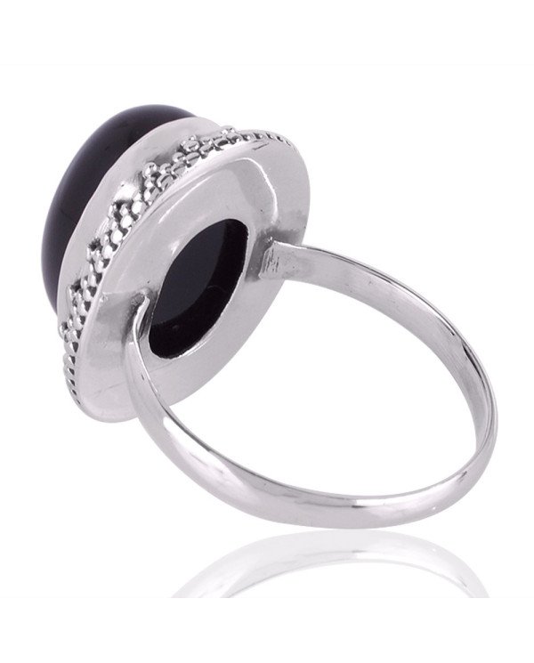 Black Onyx Gemstone 925 Sterling Silver Ring