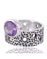 Amethyst Gemstone 925 Sterling Silver Ring