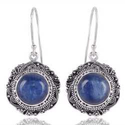 Natural Kyanite Round Gemstone Handmade Dangle Drop Earring