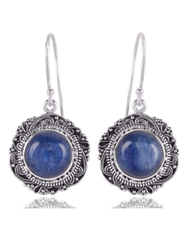 Natural Kyanite Round Gemstone Handmade Dangle Drop Earring