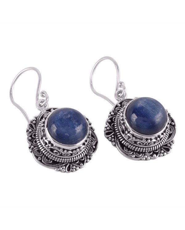 Natural Kyanite Round Gemstone Handmade Dangle Drop Earring