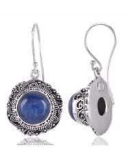 Natural Kyanite Round Gemstone Handmade Dangle Drop Earring