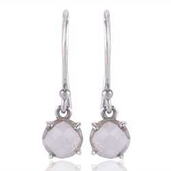 Handmade Earring Crystal 7 mm Gemstone Earring 925 Sterling Silver Jewelry