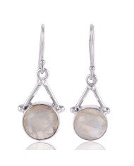 Rainbow Moonstone Natural Gemstone and 925 Sterling Silver Earring | Jewels Artisan