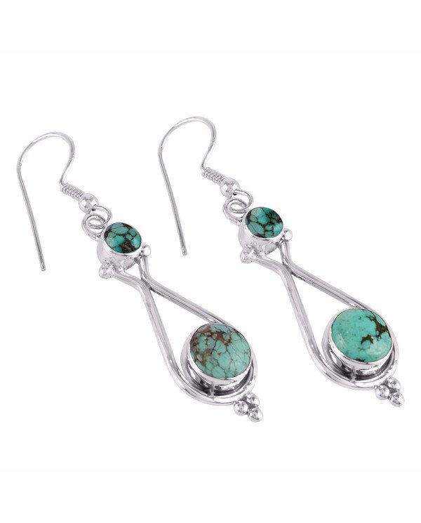 925 Sterling Silver earring Jewelry Natural Tibetan Turquoise | Jewels Artisan