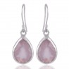 Rose Quartz Gemstone and 925 Sterling Silver Drop Dangle Earring | Jewels Artisan