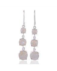 Rainbow Moonstone Gemstone and 925 Sterling Silver Dangling Earring | Jewels Artisan