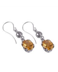 Citrine Gemstone and 925 Sterling Silver Dangle Drop Earring | Jewels Artisan