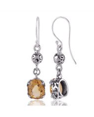 Citrine Gemstone and 925 Sterling Silver Dangle Drop Earring | Jewels Artisan