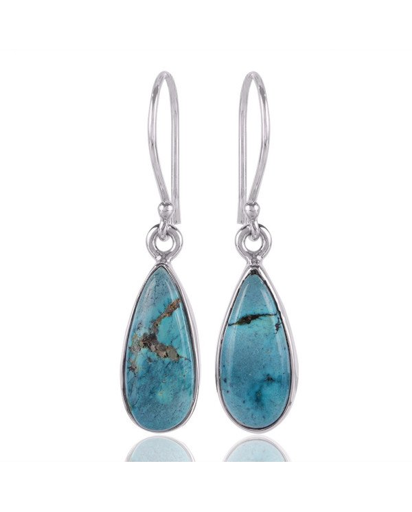 Turquoise Gemstone and 925 Sterling Silver Dangling Earring | Jewels Artisan